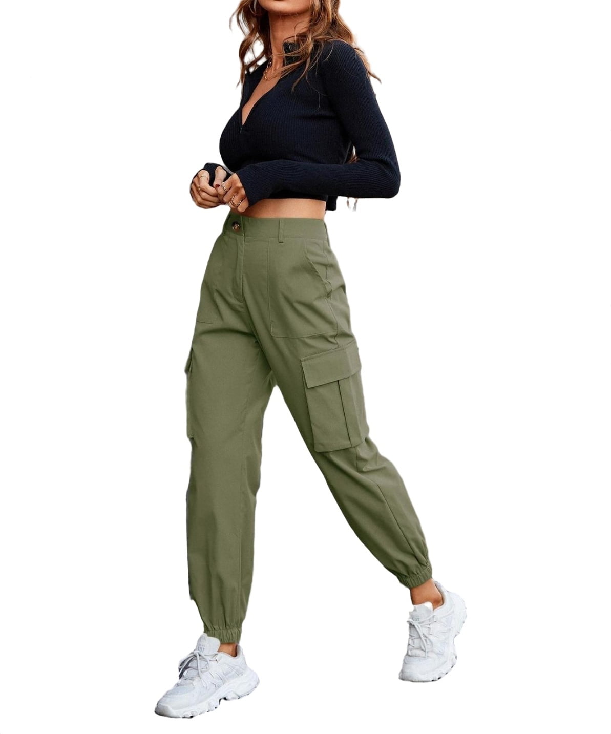 Stretch Satin Cargo Pants | My She Shed Boutique